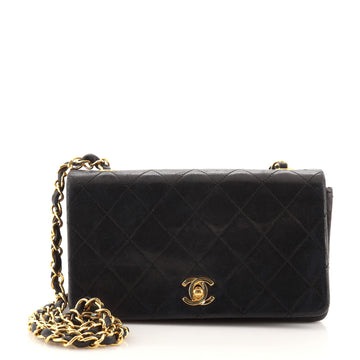 Chanel Vintage Full Flap Bag Quilted Lambskin Mini