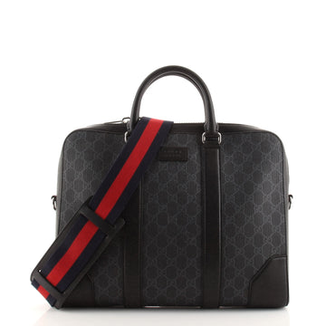 Gucci Convertible Zip Around Briefcase GG Coated Canvas Medium