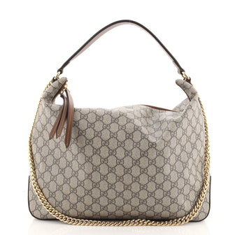 Gucci Chain Hobo GG Coated Canvas Large