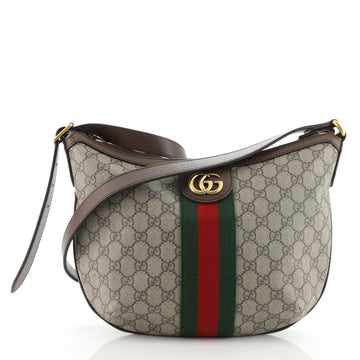 Gucci Ophidia Half Moon Hobo GG Coated Canvas Small