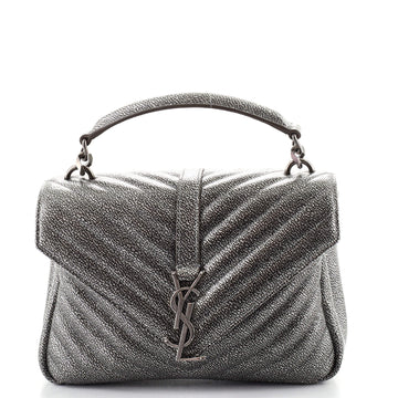 Saint Laurent Classic Monogram College Bag Matelasse Chevron Leather Medium