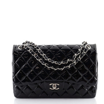 Chanel Classic Double Flap Bag Quilted Patent Jumbo