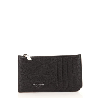Saint Laurent Fragment Zip Card Holder Leather