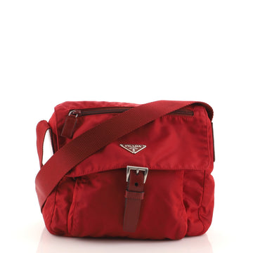 Prada Buckle Messenger Bag Tessuto Small