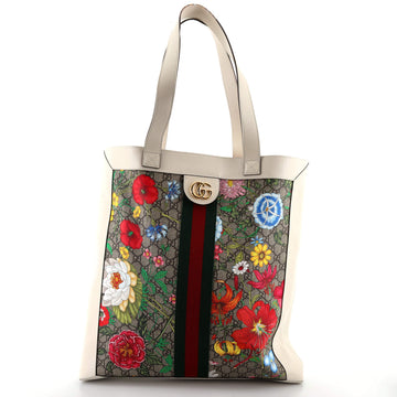 Gucci Ophidia Soft Open Tote Flora GG Coated Canvas Large