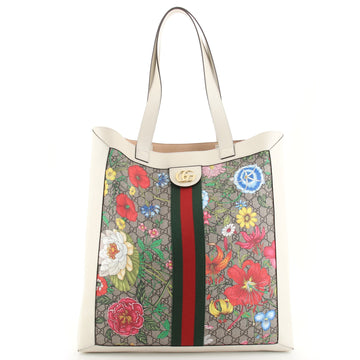 Gucci Ophidia Soft Open Tote Flora GG Coated Canvas Large