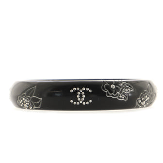 Chanel CC Bangle Bracelet Resin with Crystals Narrow