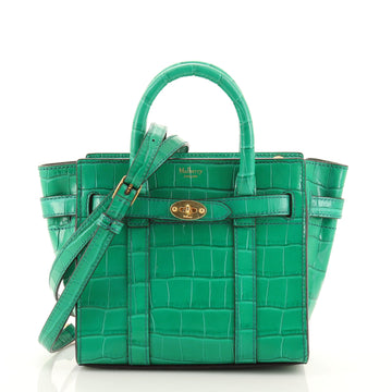 Mulberry Bayswater Zipped Tote Crocodile Embossed Leather Micro
