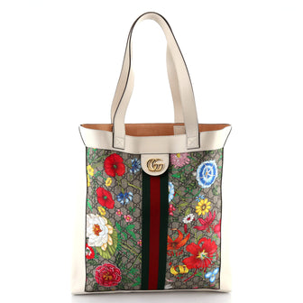 Gucci Ophidia Soft Open Tote Flora GG Coated Canvas Large
