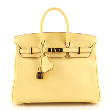 Hermes Birkin Handbag Yellow Swift with Gold Hardware 25