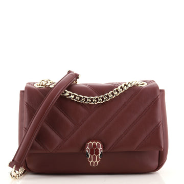 Bvlgari Serpenti Cabochon Shoulder Bag Diagonal Quilted Leather Small