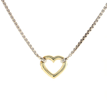 David Yurman Cable Collectibles Heart Station Pendant Necklace Sterling Silver and 18K Yellow Gold