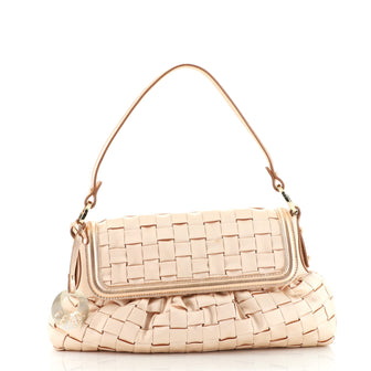 Fendi Chef Flap Bag Woven Satin Small