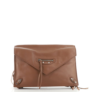 Balenciaga Papier Sight Clutch Classic Studs Leather