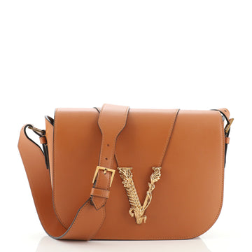 Versace Virtus Full Flap Bag Leather Medium
