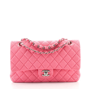 Chanel Classic Double Flap Bag Quilted Jersey Medium