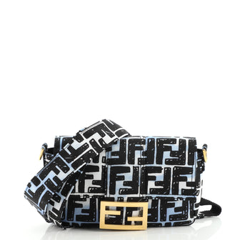 Fendi Baguette Convertible Belt Bag Printed Nylon Mini
