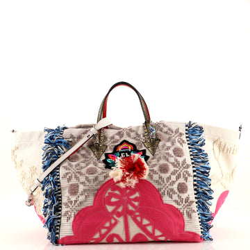 Christian Louboutin Caba Tote Motif Embroidered Jacquard Large