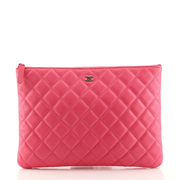 Chanel O Case Clutch Quilted Lambskin Medium