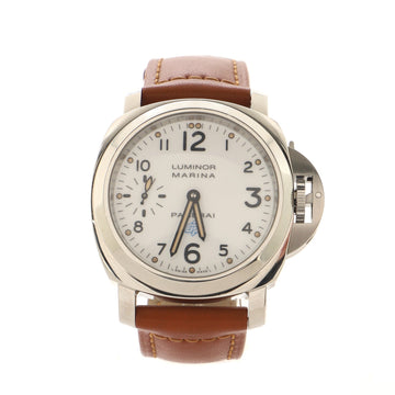 Panerai Luminor Marina Logo 3 Days Manual Watch Stainless Steel and Leather 44