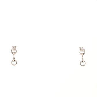 Gucci Horsebit Drop Earrings 18K White Gold
