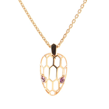 Bvlgari Serpenti Seduttori Pendant Necklace 18K Rose Gold with Amethyst