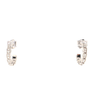 Bvlgari Serpenti Viper Hoop Earrings 18K White Gold with Pave Diamonds