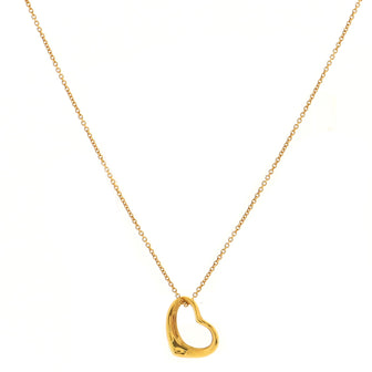 Tiffany & Co. Elsa Peretti Open Heart Pendant Necklace 18K Yellow Gold 16mm
