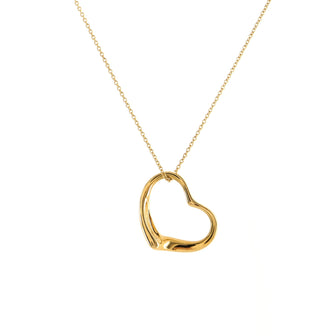 Tiffany & Co. Elsa Peretti Open Heart Pendant Necklace 18K Yellow Gold 22mm