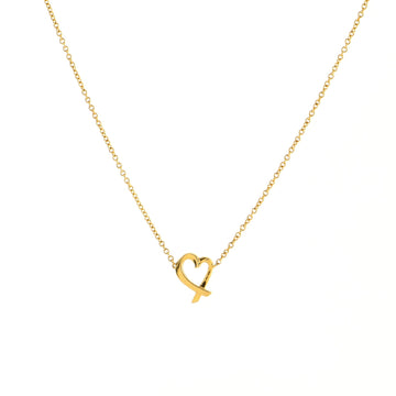 Tiffany & Co. Paloma Picasso Loving Heart Pendant Necklace 18K Yellow Gold