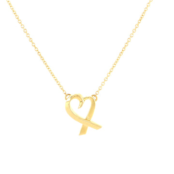 Tiffany & Co. Paloma Picasso Loving Heart Pendant Necklace 18K Yellow Gold