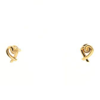 Tiffany & Co. Paloma Picasso Loving Heart Stud Earrings 18K Yellow Gold