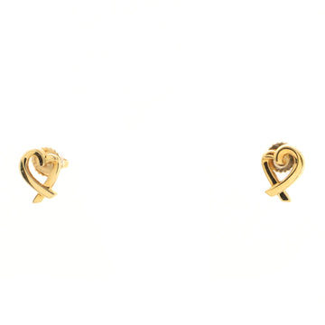 Tiffany & Co. Paloma Picasso Loving Heart Stud Earrings 18K Yellow Gold