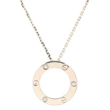 Cartier 3 Diamonds Love Pendant Necklace 18K White Gold and Diamonds