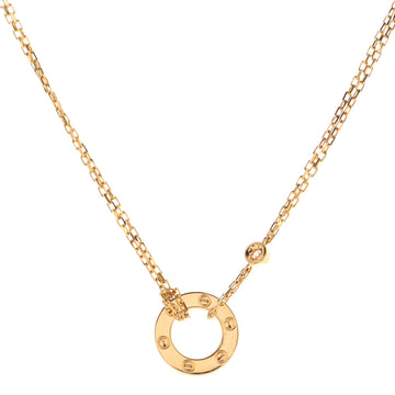 Cartier 2 Diamonds Love Pendant Necklace 18K Rose Gold and Diamonds
