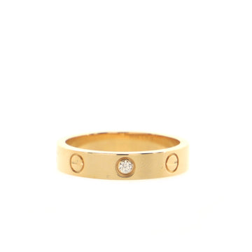 Cartier Love Wedding Band 1 Diamond Ring 18K Yellow Gold with Diamond