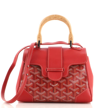 Goyard Saigon Top Handle Bag Coated Canvas with Leather Mini