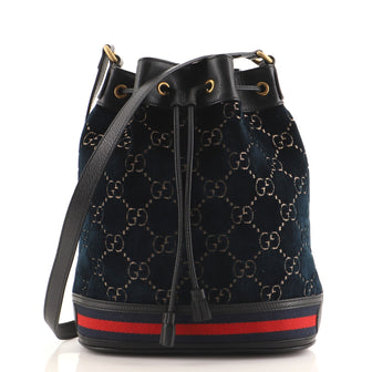 Gucci Bucket Bag GG Velvet Medium