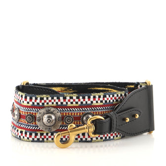 Christian Dior Bohemian Shoulder Strap Embellished Canvas
