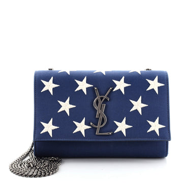 Saint Laurent Classic Monogram Crossbody Bag Embroidered Canvas Small