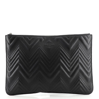 Chanel O Case Clutch Chevron Calfskin Large