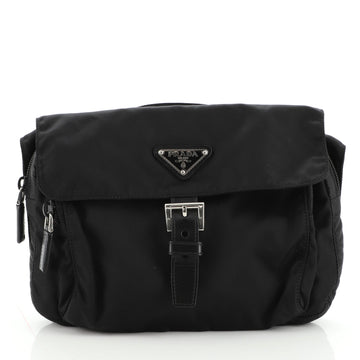 Prada Buckle Messenger Bag Tessuto Small