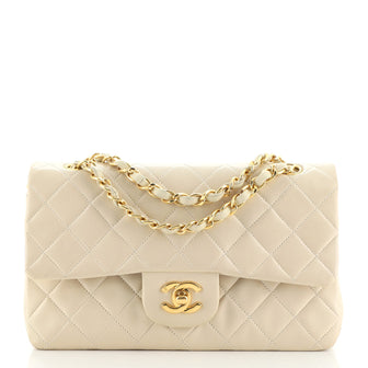 Chanel Vintage Classic Double Flap Bag Quilted Lambskin Small