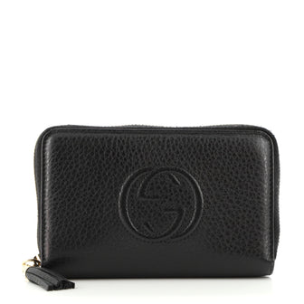 Gucci Soho Zip Around Wallet Leather Compact