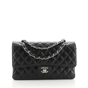 Chanel Classic Double Flap Bag Quilted Caviar Medium