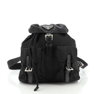 Prada Double Front Pocket Backpack Tessuto Small
