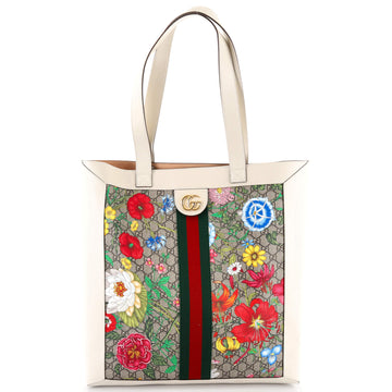 Gucci Ophidia Soft Open Tote Flora GG Coated Canvas Large