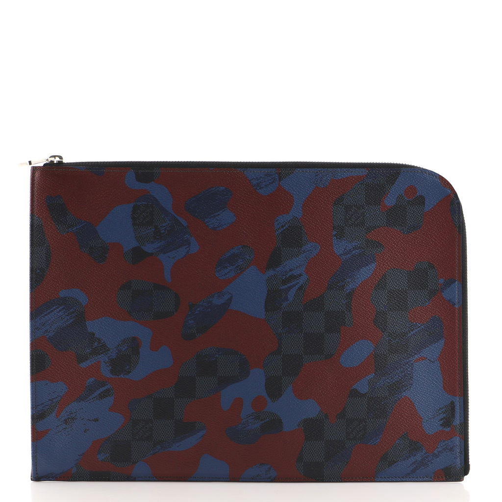 Louis Vuitton Damier Cobalt Camouflage Pochette Jour GM Canvas Clutch Bag