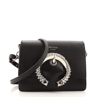 Jimmy Choo Madeline Shoulder Bag Leather with Crystals Small