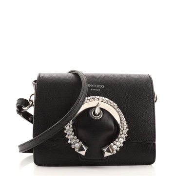 Jimmy Choo Madeline Shoulder Bag Leather with Crystals Small